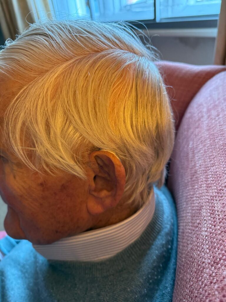 Mr Robert Allen with his new hearing aids.