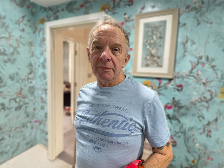 Mr Kevin Palmer after fitting his hearing aids