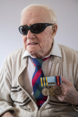 John with his medals